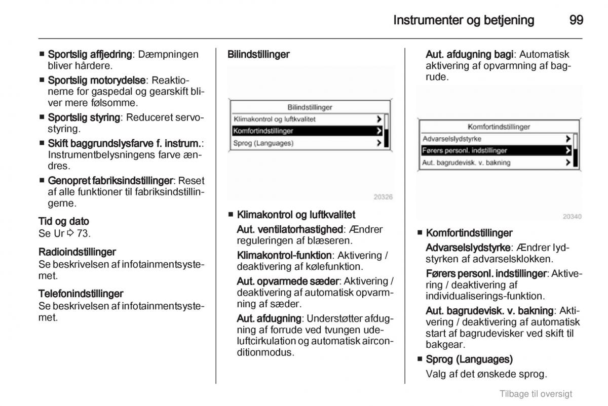 Opel Astra J IV 4 ejere handbog / page 99