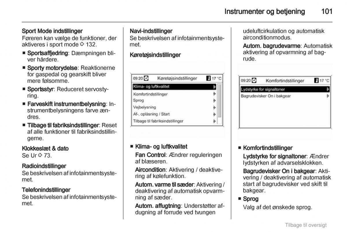 Opel Astra J IV 4 ejere handbog / page 101