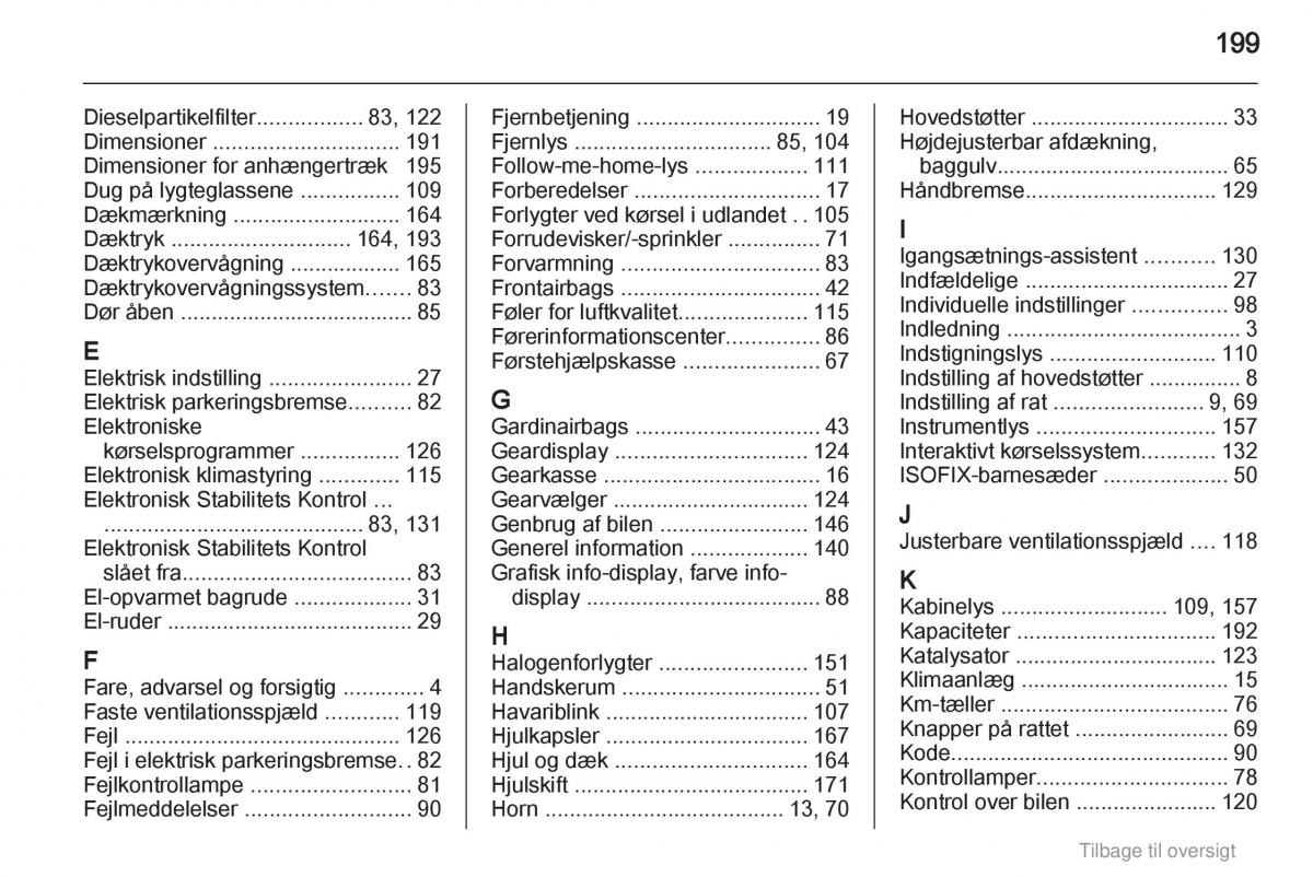 Opel Astra J IV 4 ejere handbog / page 199