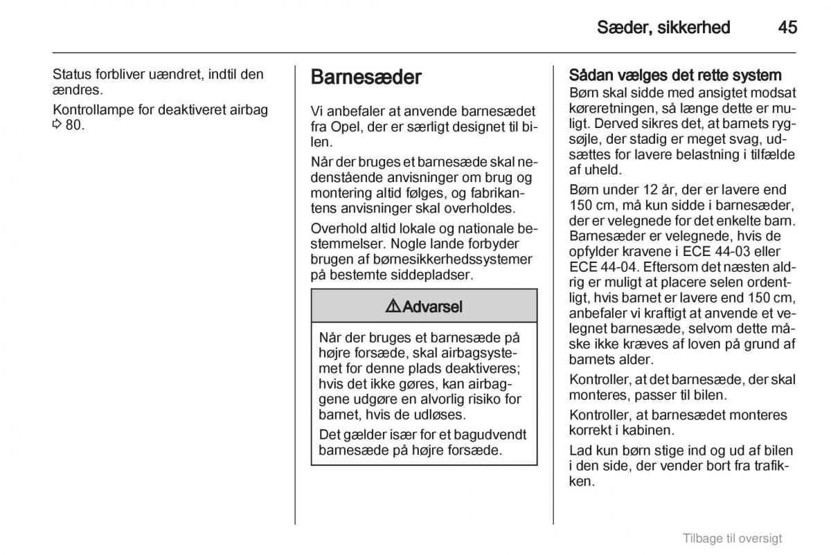 Opel Astra J IV 4 ejere handbog / page 45