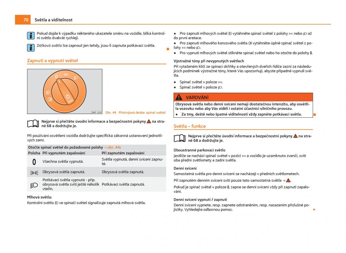 Skoda Citigo navod k obsludze / page 71