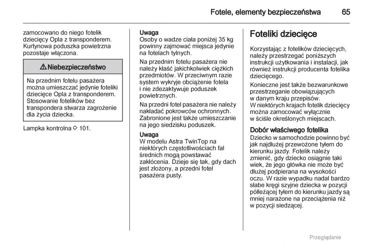 manual  Opel Astra H III 3 instrukcja / page 65