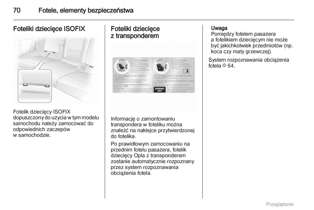 manual  Opel Astra H III 3 instrukcja / page 70