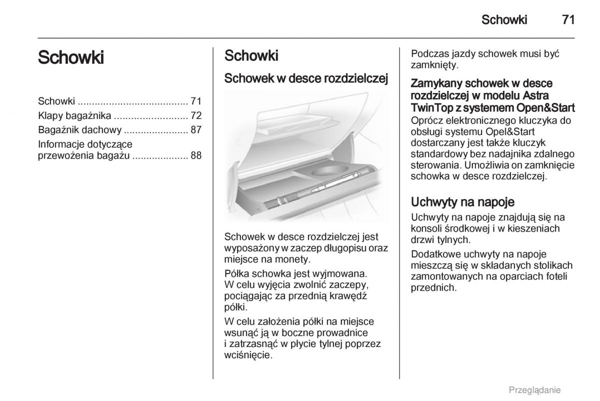 manual  Opel Astra H III 3 instrukcja / page 71