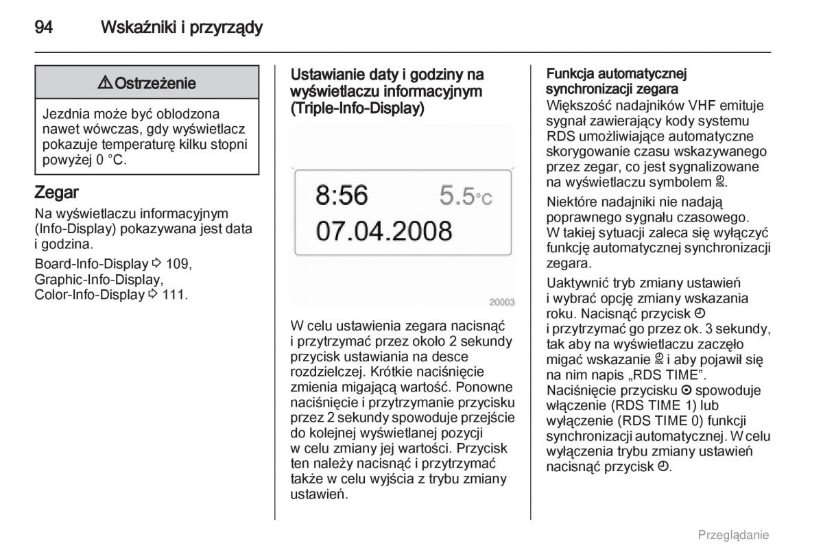 manual  Opel Astra H III 3 instrukcja / page 94