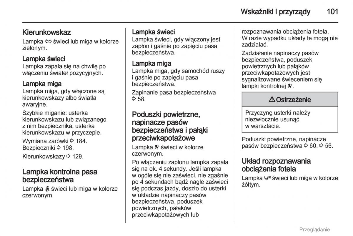 manual  Opel Astra H III 3 instrukcja / page 101