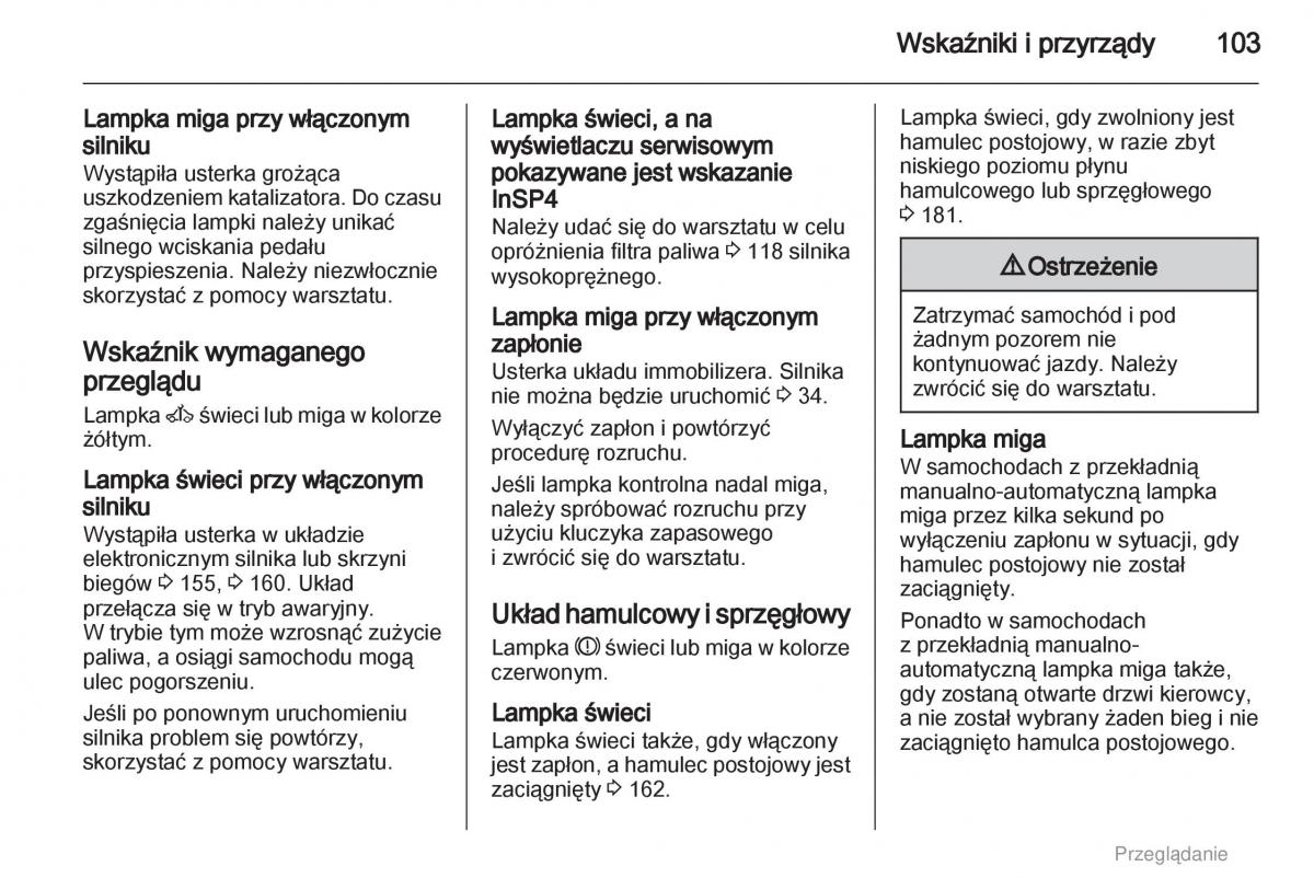 manual  Opel Astra H III 3 instrukcja / page 103