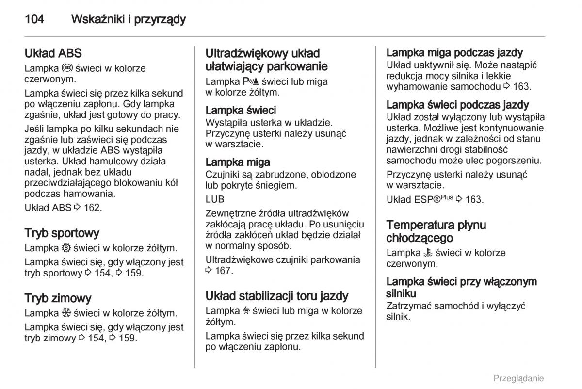 manual  Opel Astra H III 3 instrukcja / page 104