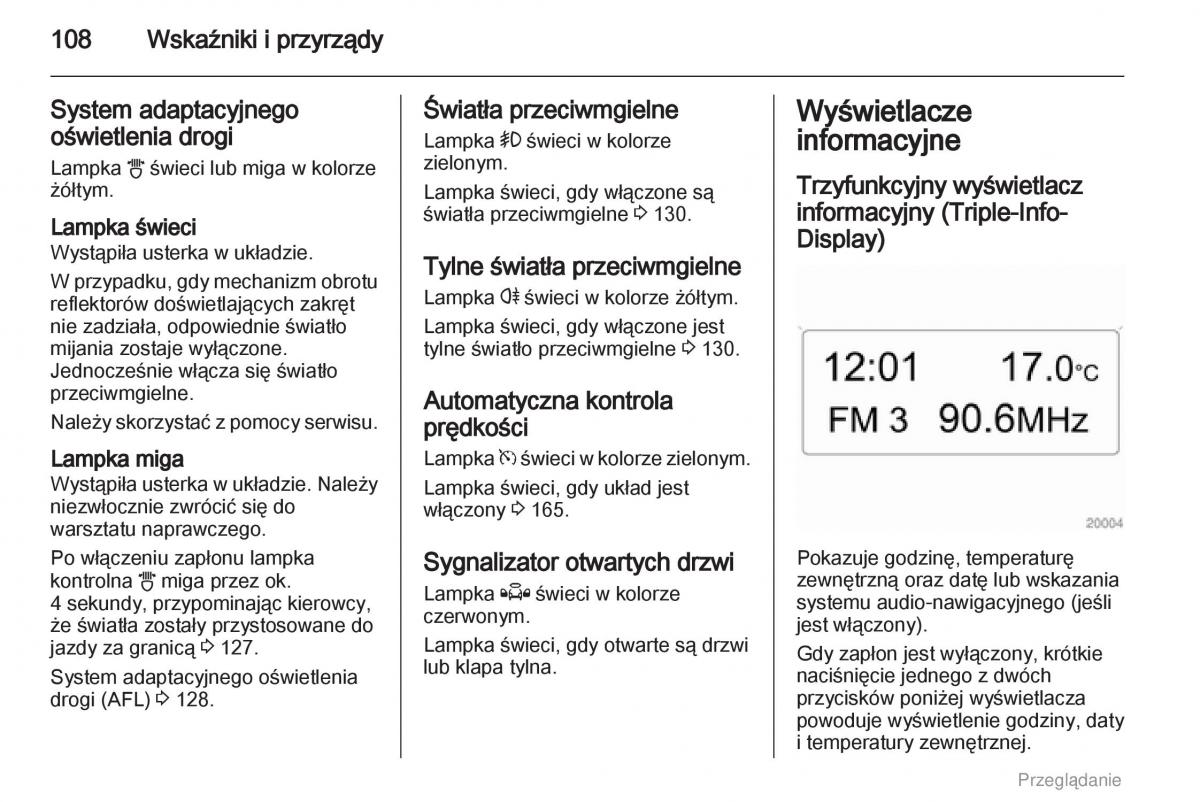 manual  Opel Astra H III 3 instrukcja / page 108