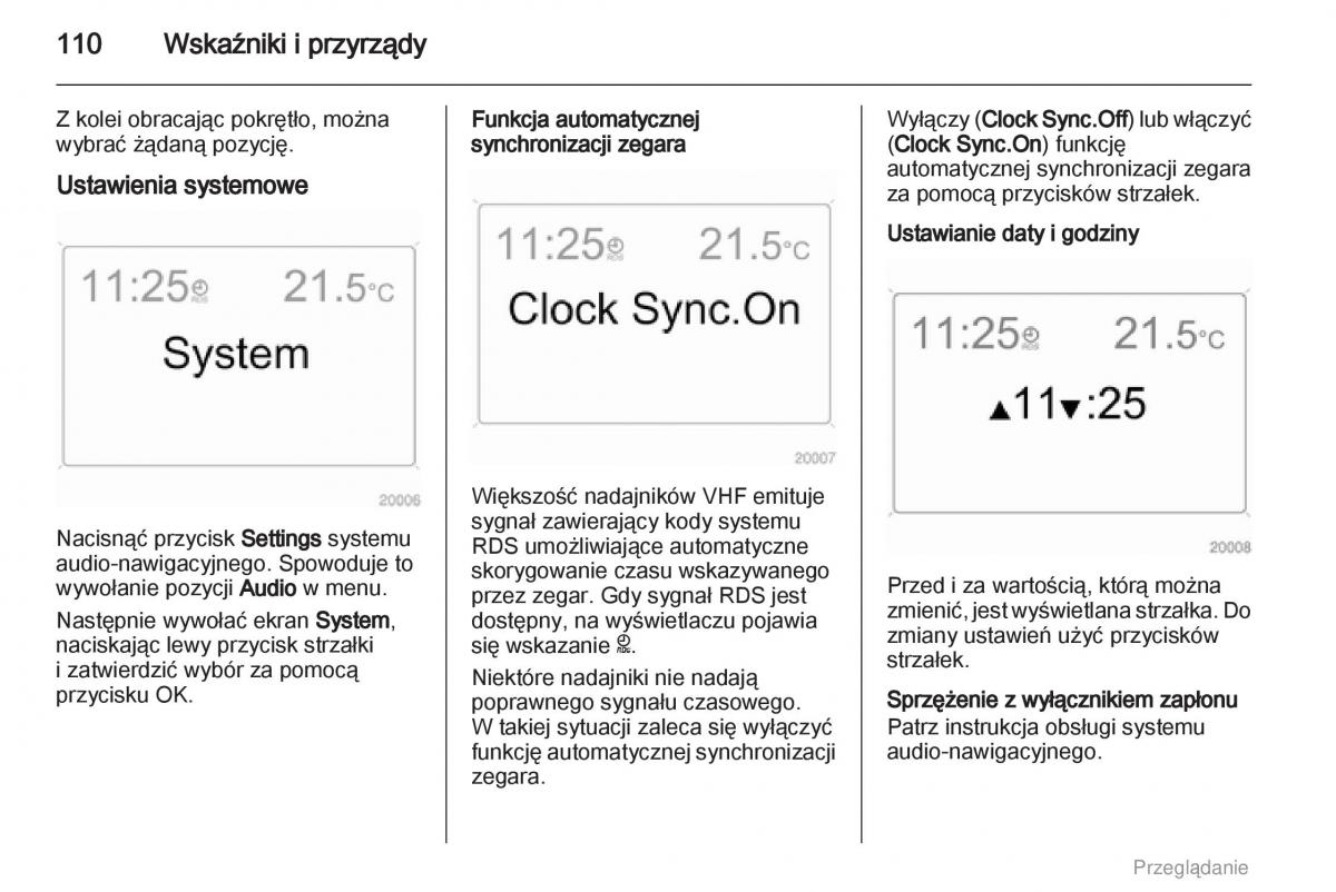 manual  Opel Astra H III 3 instrukcja / page 110