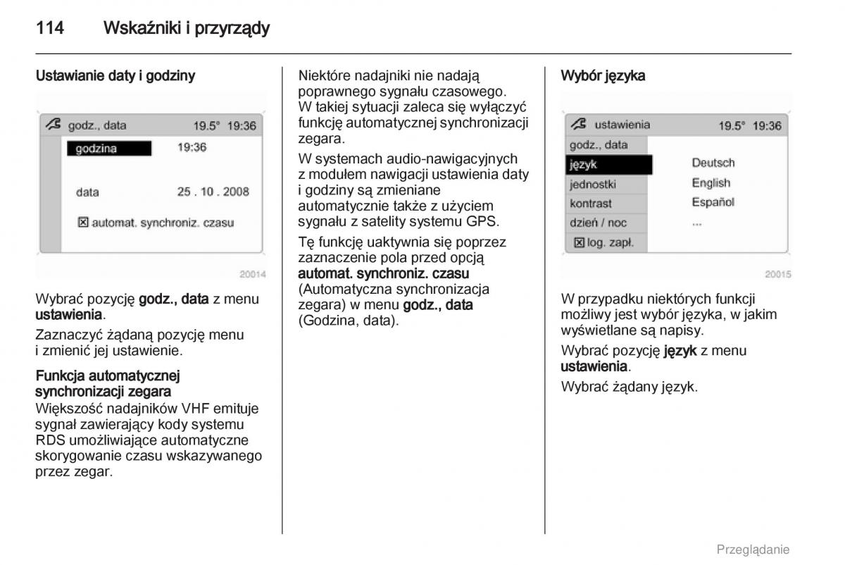 manual  Opel Astra H III 3 instrukcja / page 114