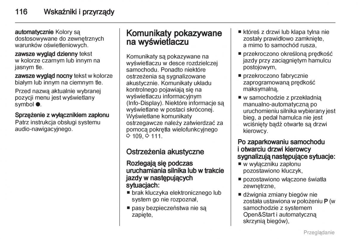 manual  Opel Astra H III 3 instrukcja / page 116