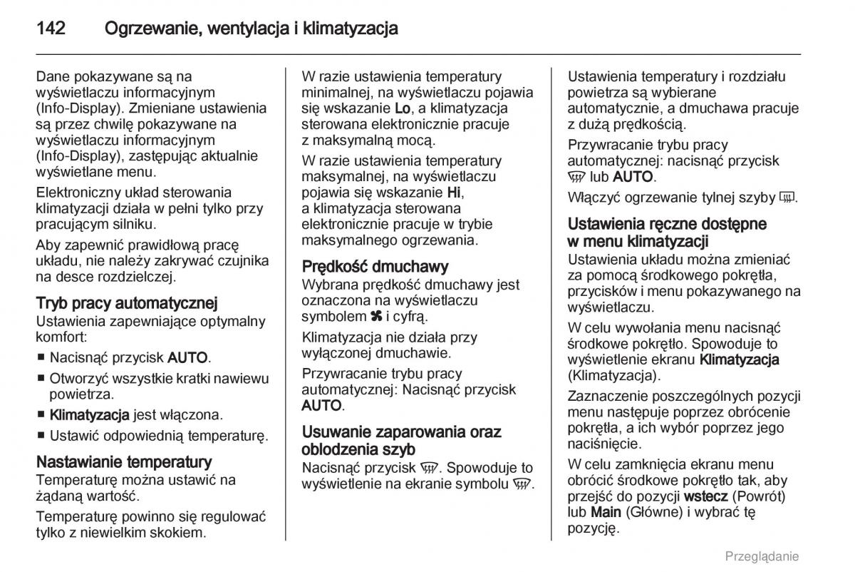 manual  Opel Astra H III 3 instrukcja / page 142