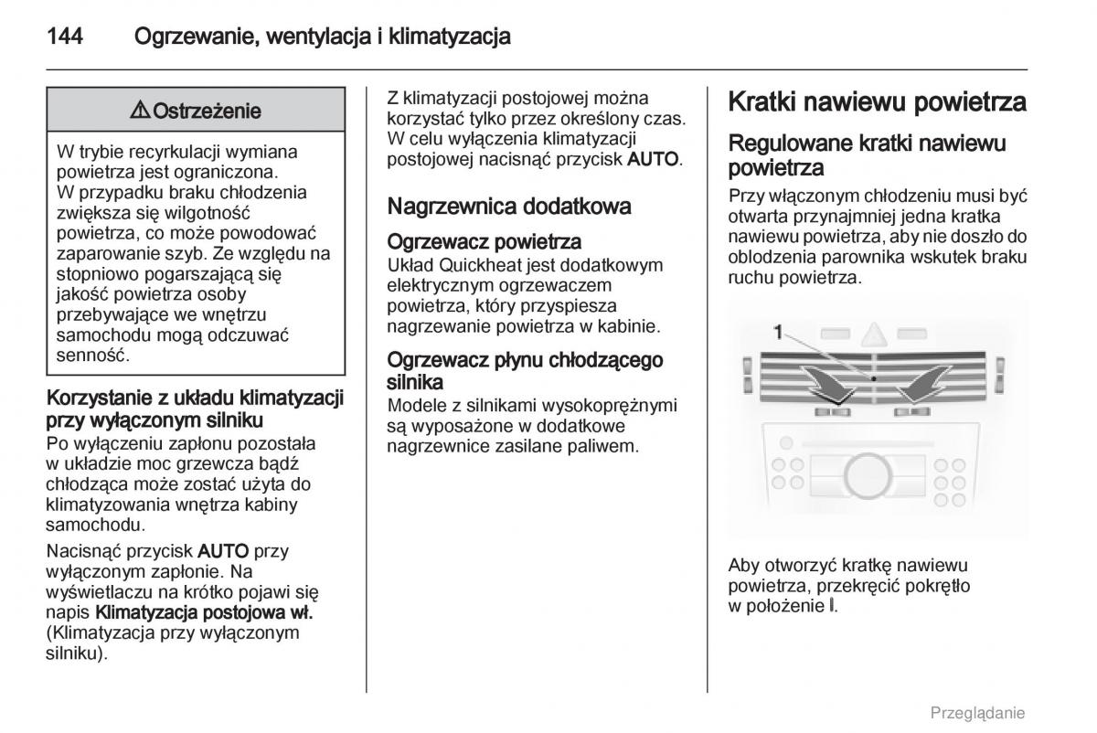 manual  Opel Astra H III 3 instrukcja / page 144