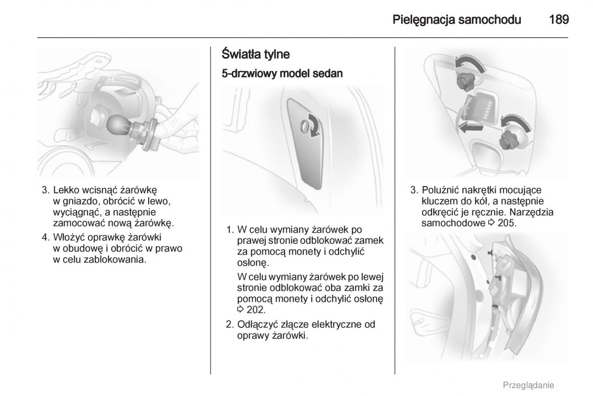 manual  Opel Astra H III 3 instrukcja / page 189
