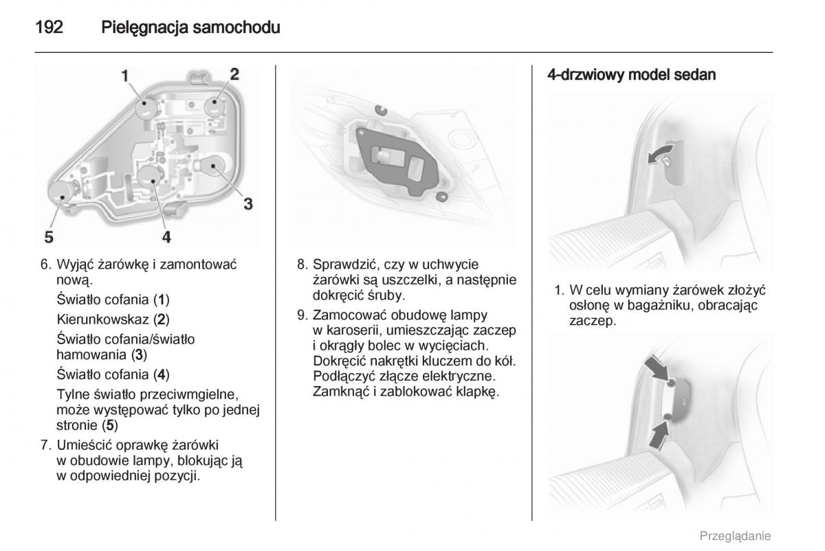 manual  Opel Astra H III 3 instrukcja / page 192