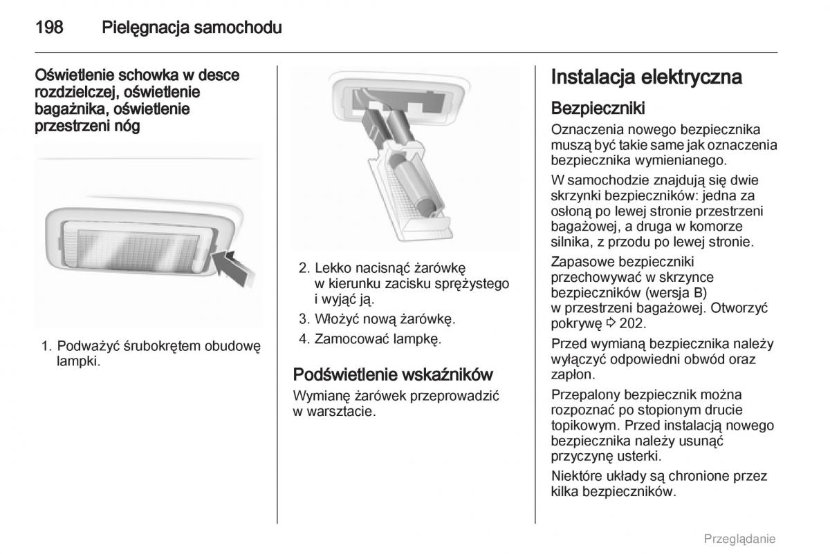 manual  Opel Astra H III 3 instrukcja / page 198