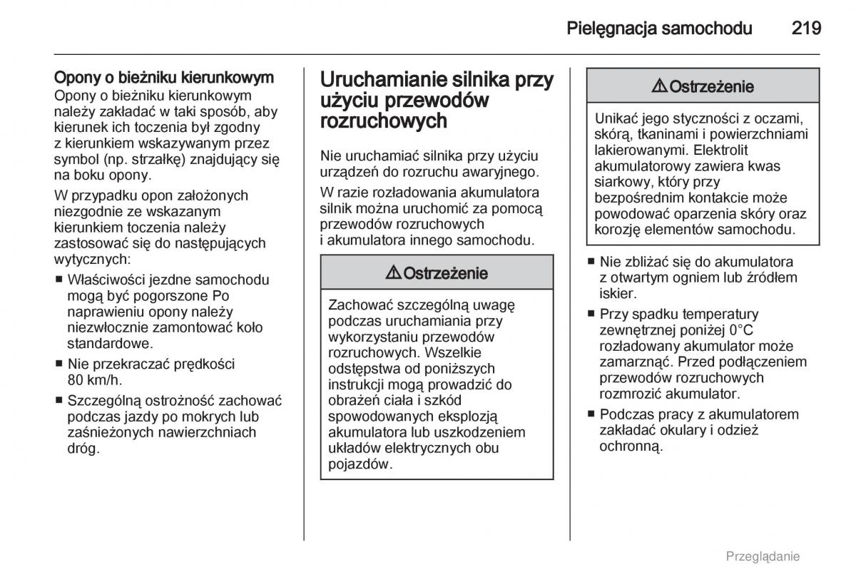 manual  Opel Astra H III 3 instrukcja / page 219