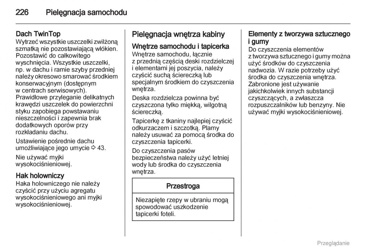 manual  Opel Astra H III 3 instrukcja / page 226