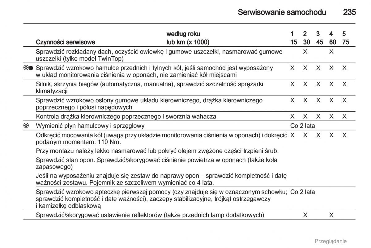 manual  Opel Astra H III 3 instrukcja / page 235