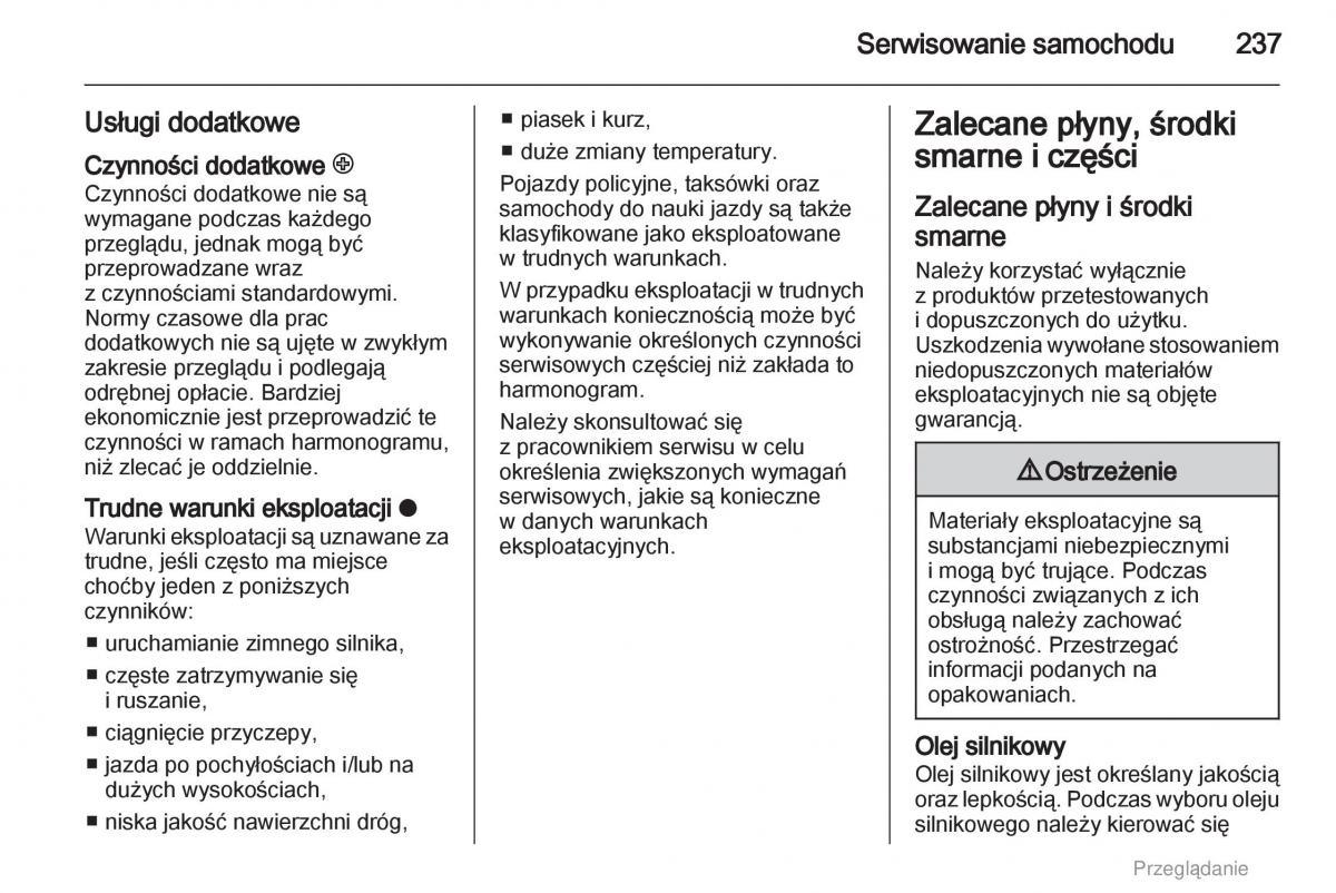 manual  Opel Astra H III 3 instrukcja / page 237