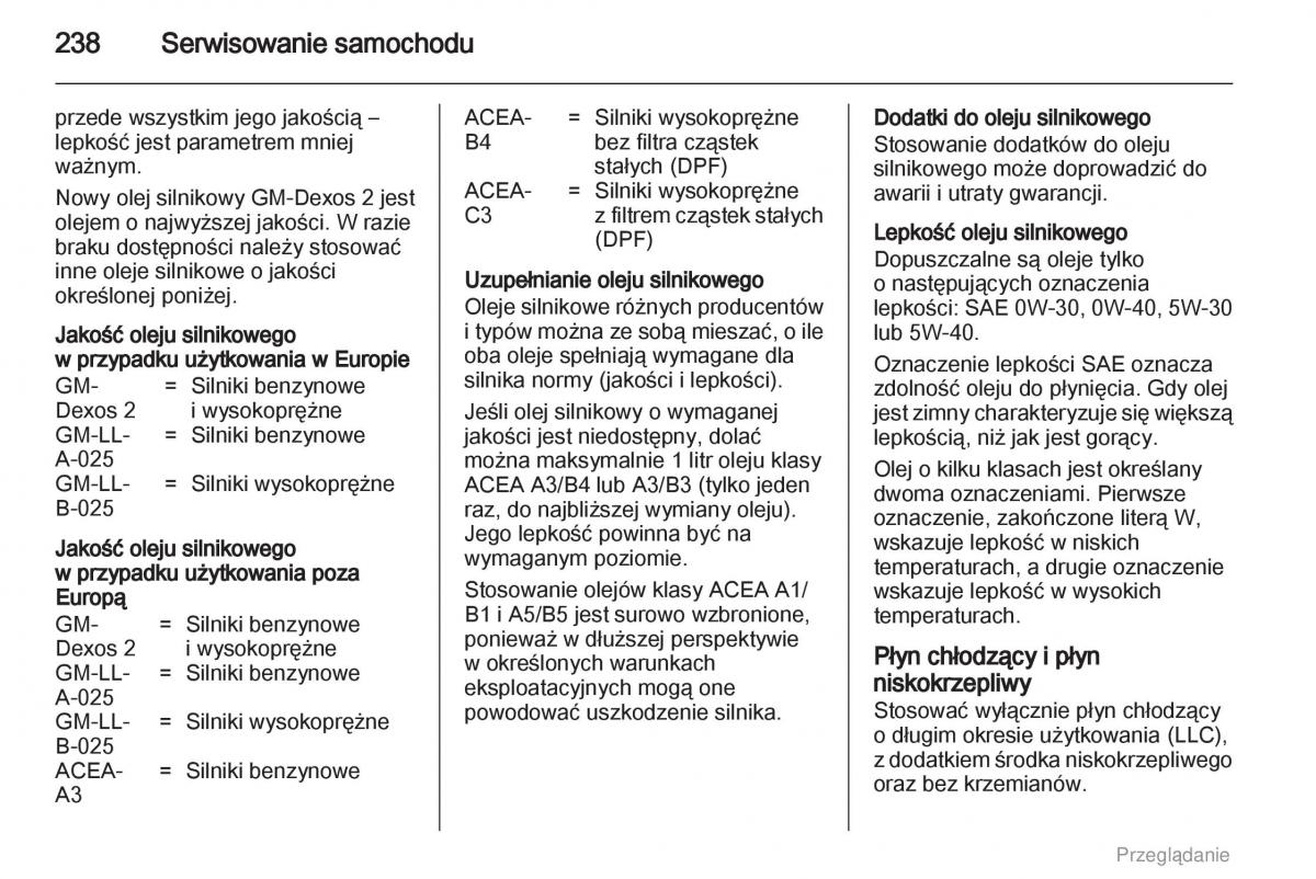 manual  Opel Astra H III 3 instrukcja / page 238