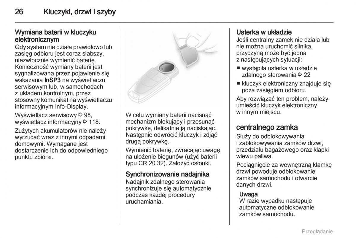 Opel Astra H III 3 instrukcja obslugi / page 26