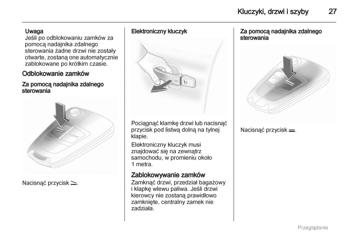 Opel Astra H III 3 instrukcja obslugi / page 27