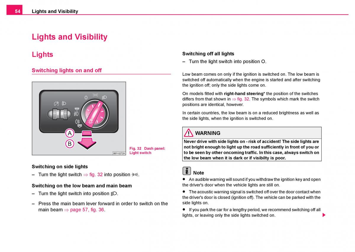 Skoda Fabia I 1 owners manual / page 55