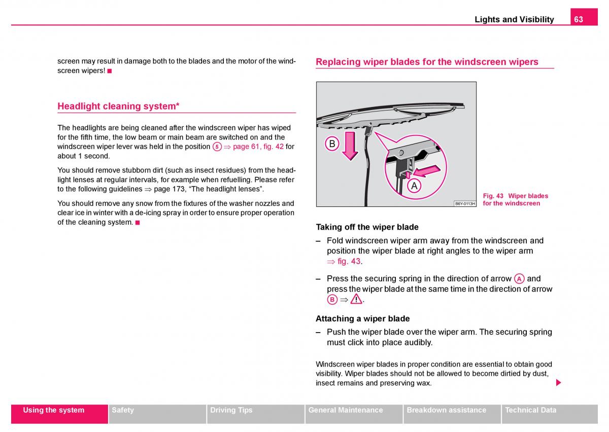 Skoda Fabia I 1 owners manual / page 64