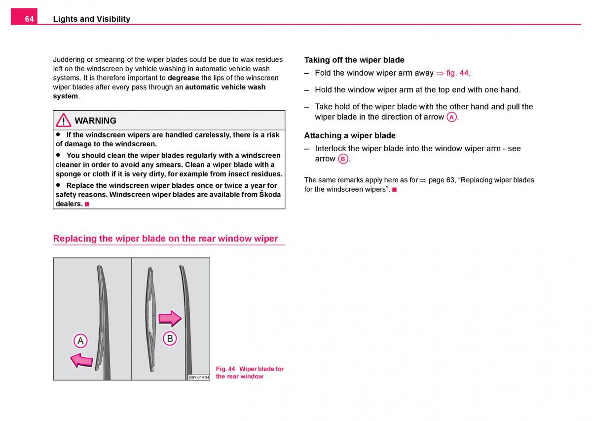 Skoda Fabia I 1 owners manual / page 65