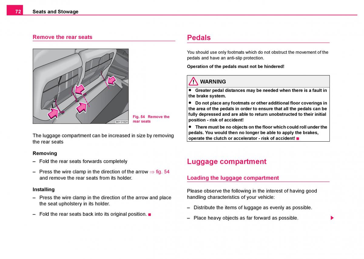 Skoda Fabia I 1 owners manual / page 73