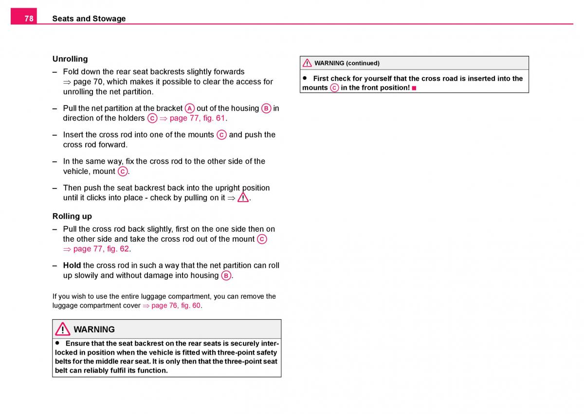 Skoda Fabia I 1 owners manual / page 79