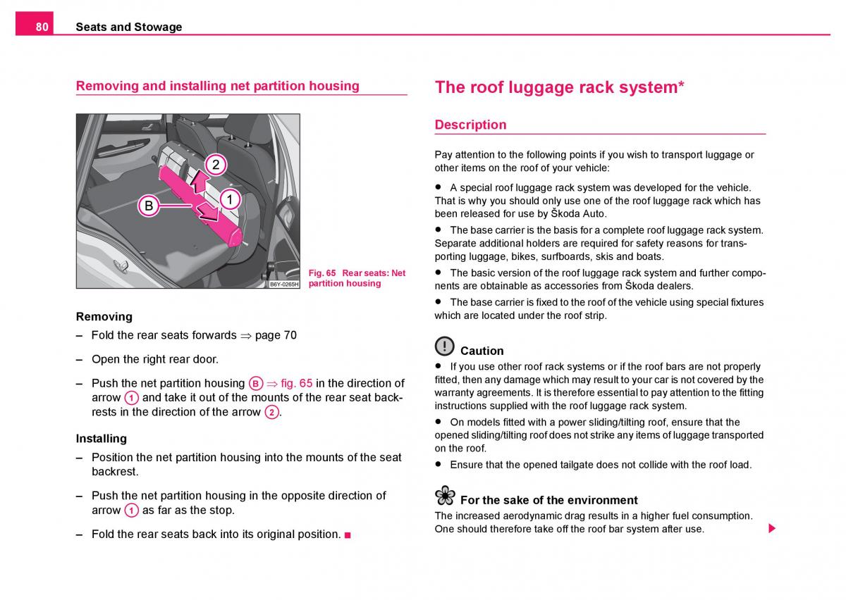 Skoda Fabia I 1 owners manual / page 81