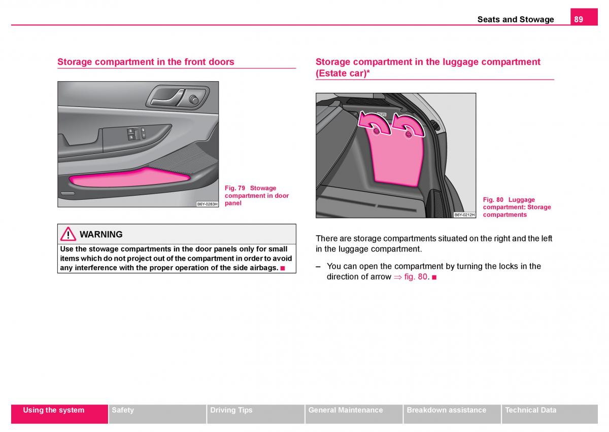 Skoda Fabia I 1 owners manual / page 90