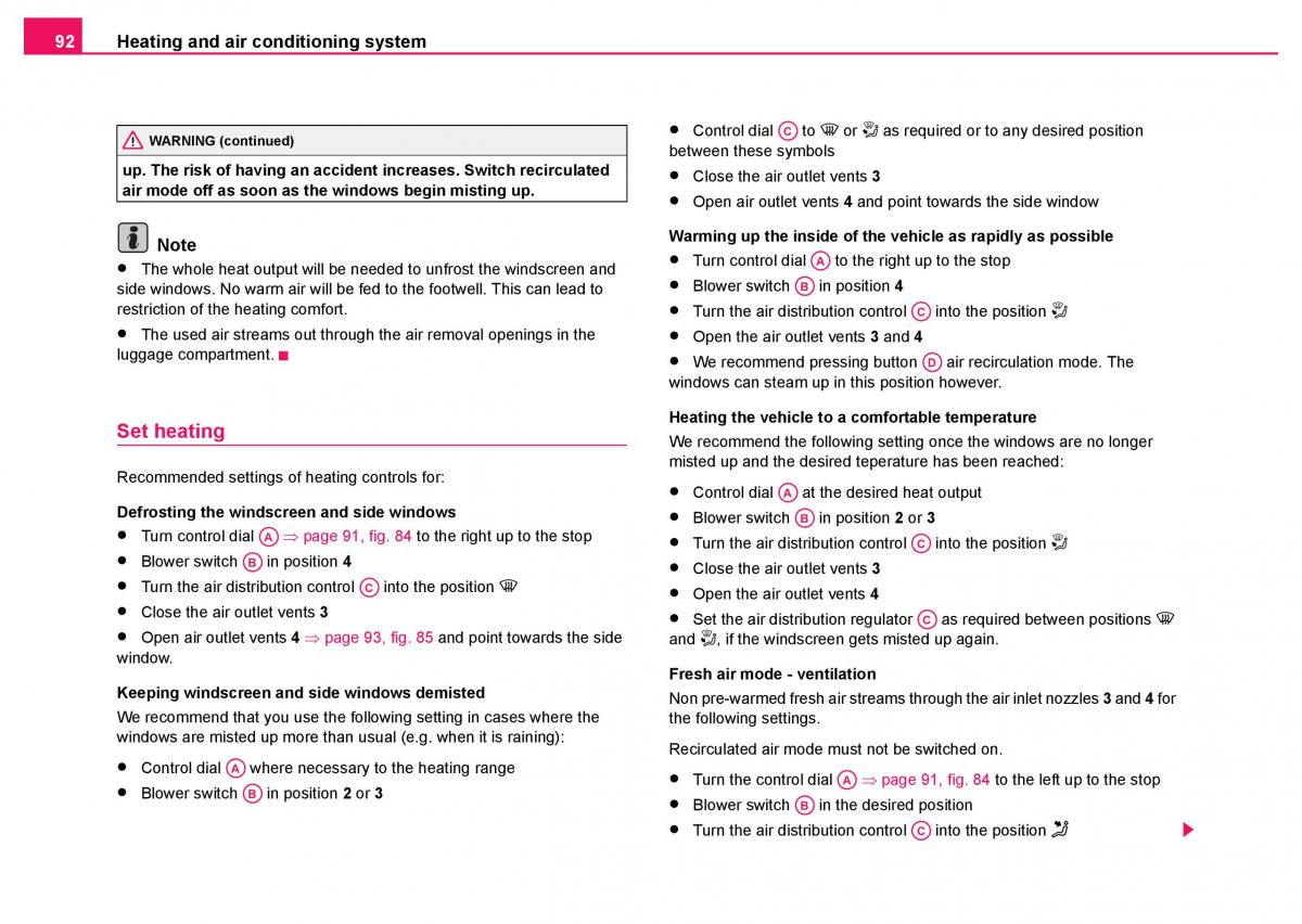 Skoda Fabia I 1 owners manual / page 93