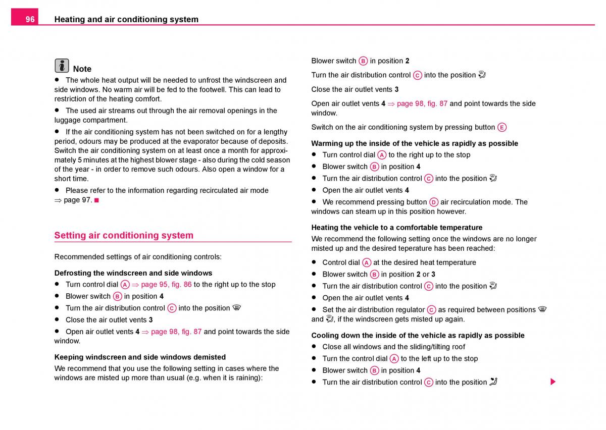 Skoda Fabia I 1 owners manual / page 97