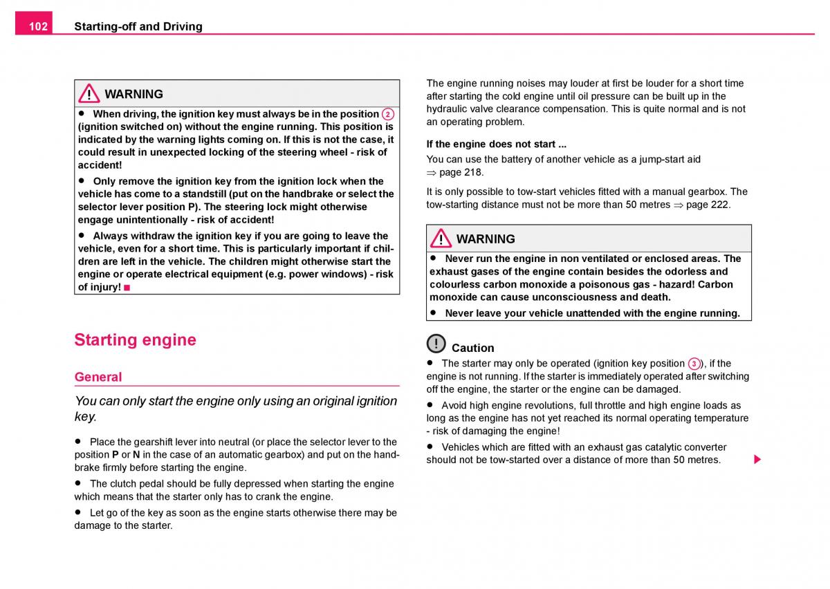 Skoda Fabia I 1 owners manual / page 103