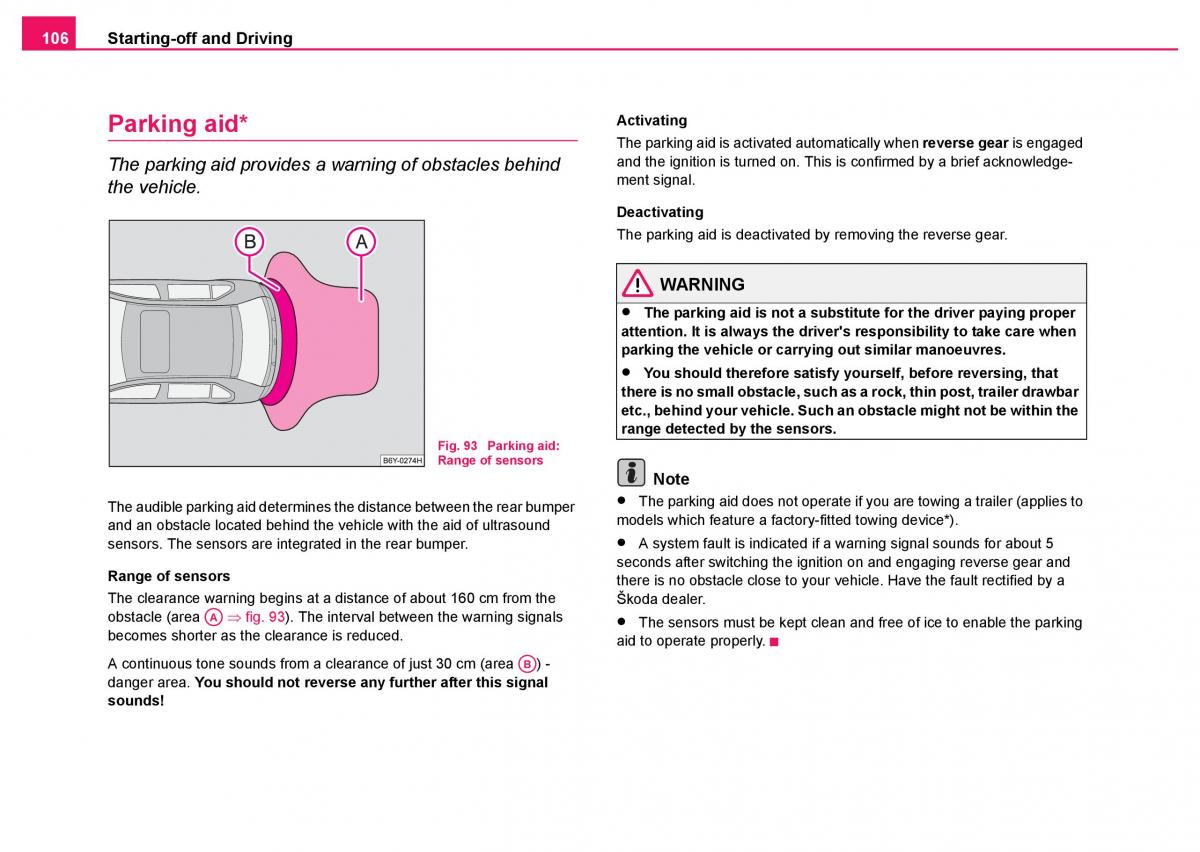 Skoda Fabia I 1 owners manual / page 107