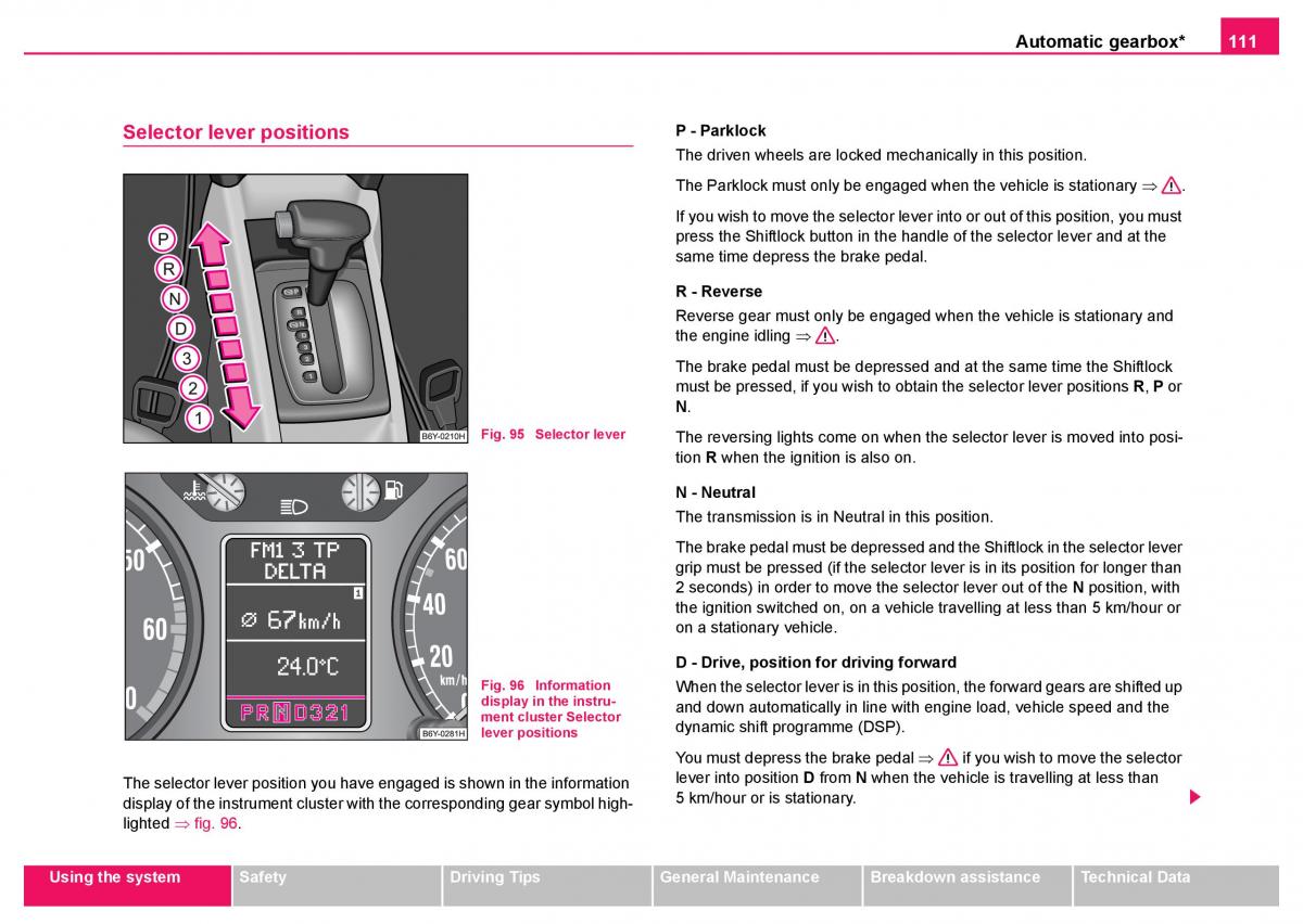 Skoda Fabia I 1 owners manual / page 112