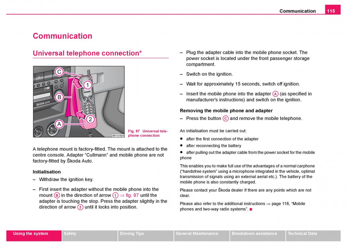 Skoda Fabia I 1 owners manual / page 116