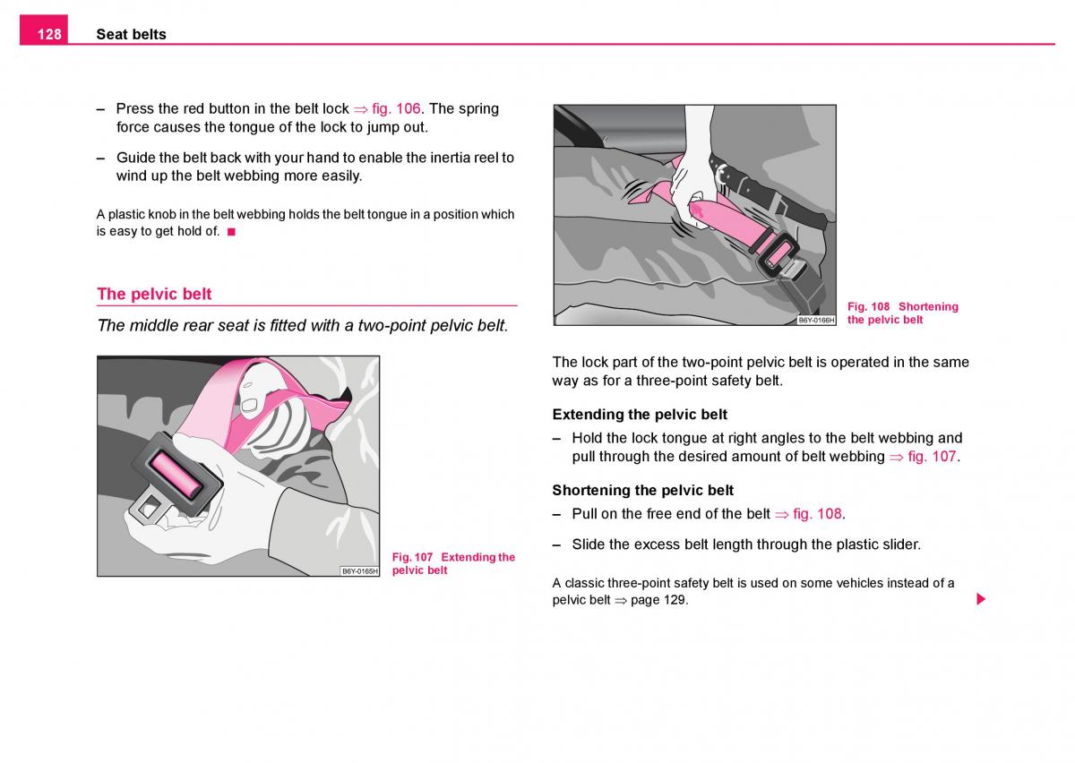 Skoda Fabia I 1 owners manual / page 129