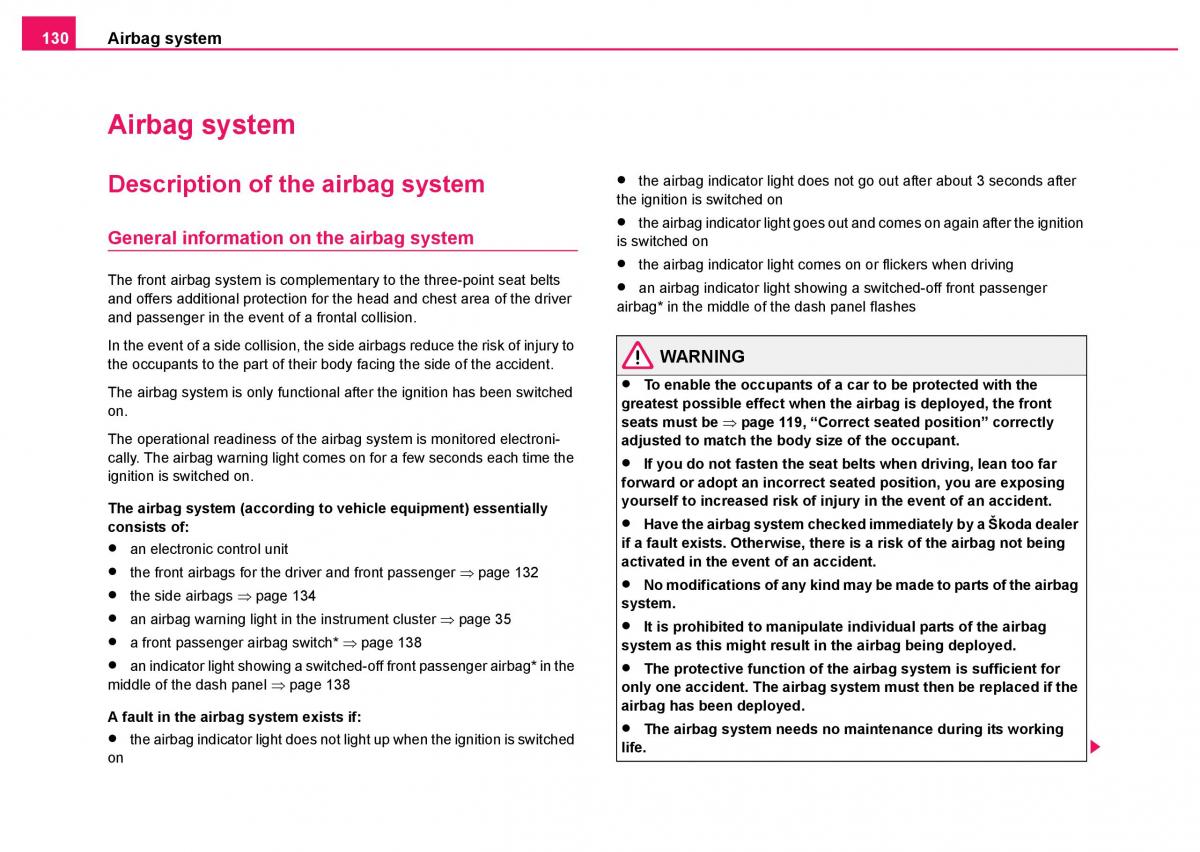 Skoda Fabia I 1 owners manual / page 131