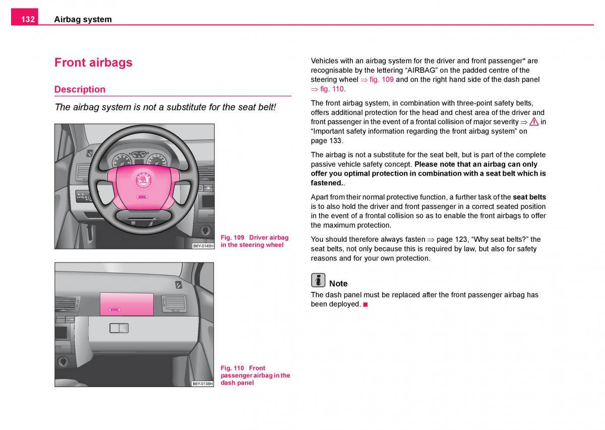 Skoda Fabia I 1 owners manual / page 133