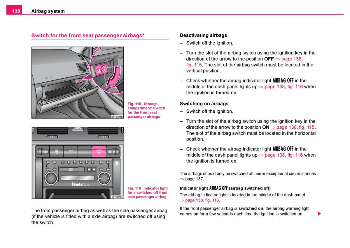 Skoda Fabia I 1 owners manual / page 139