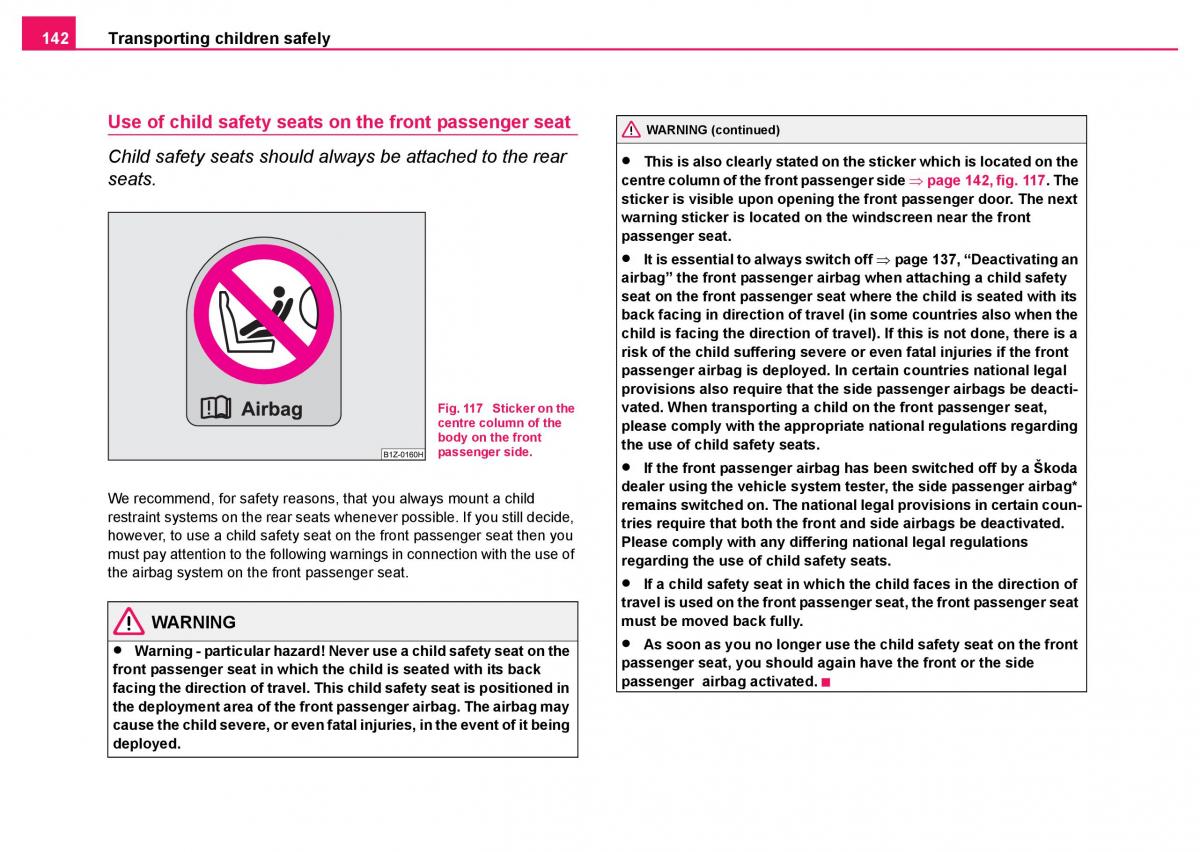 Skoda Fabia I 1 owners manual / page 143