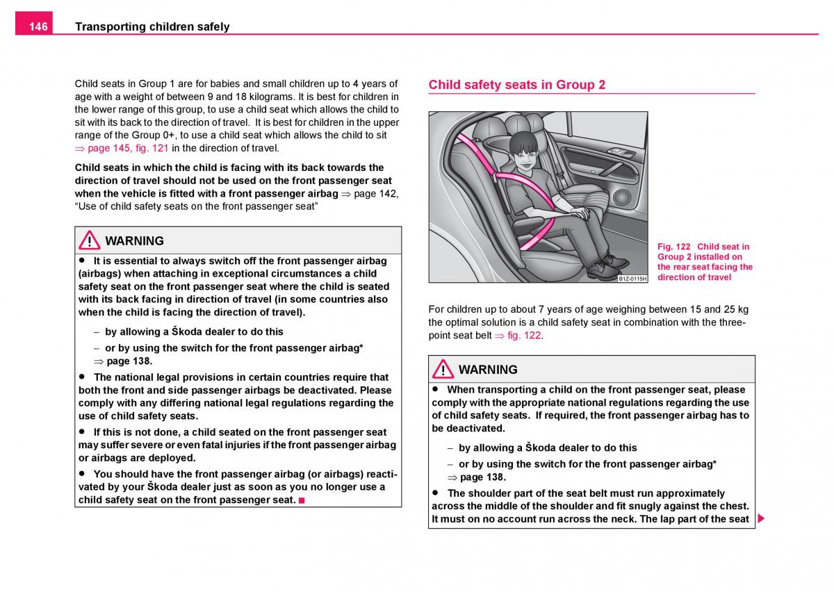 Skoda Fabia I 1 owners manual / page 147