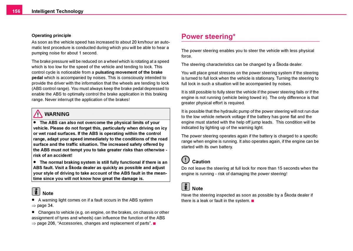 Skoda Fabia I 1 owners manual / page 157