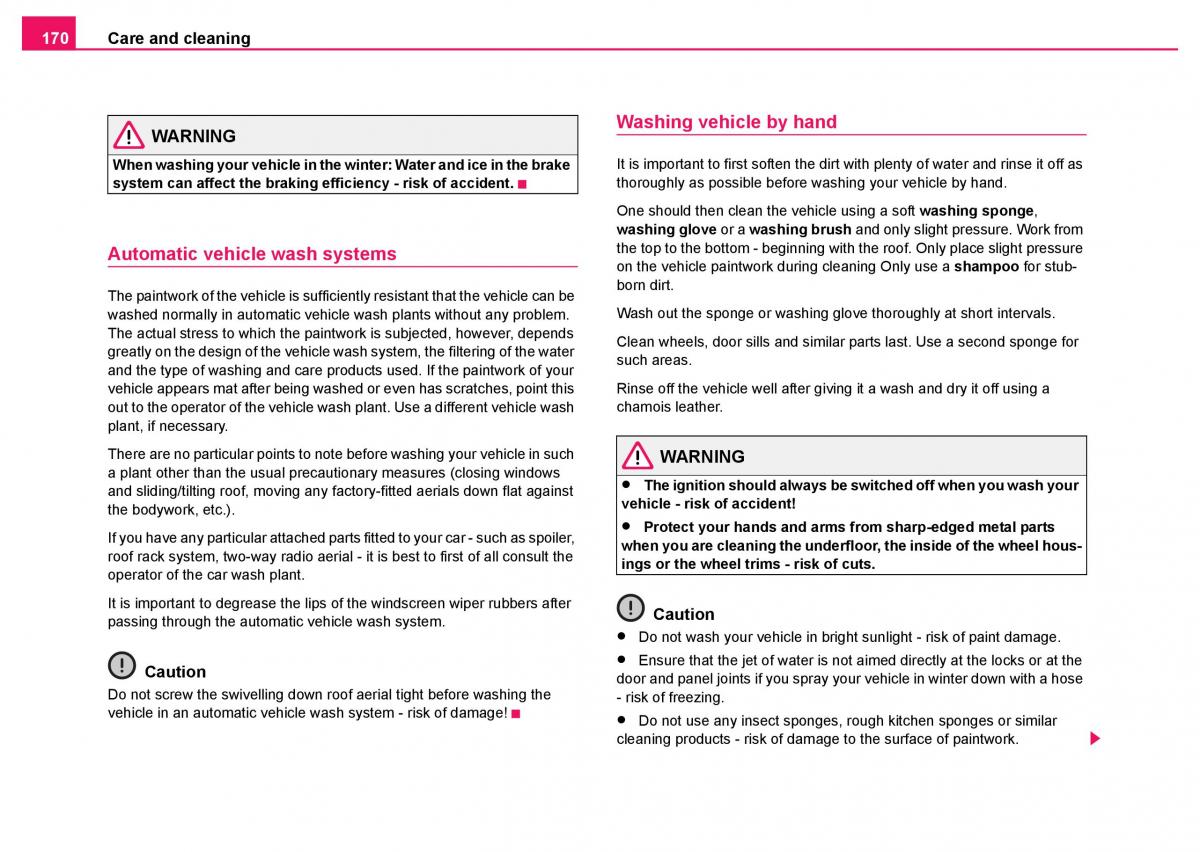 Skoda Fabia I 1 owners manual / page 171