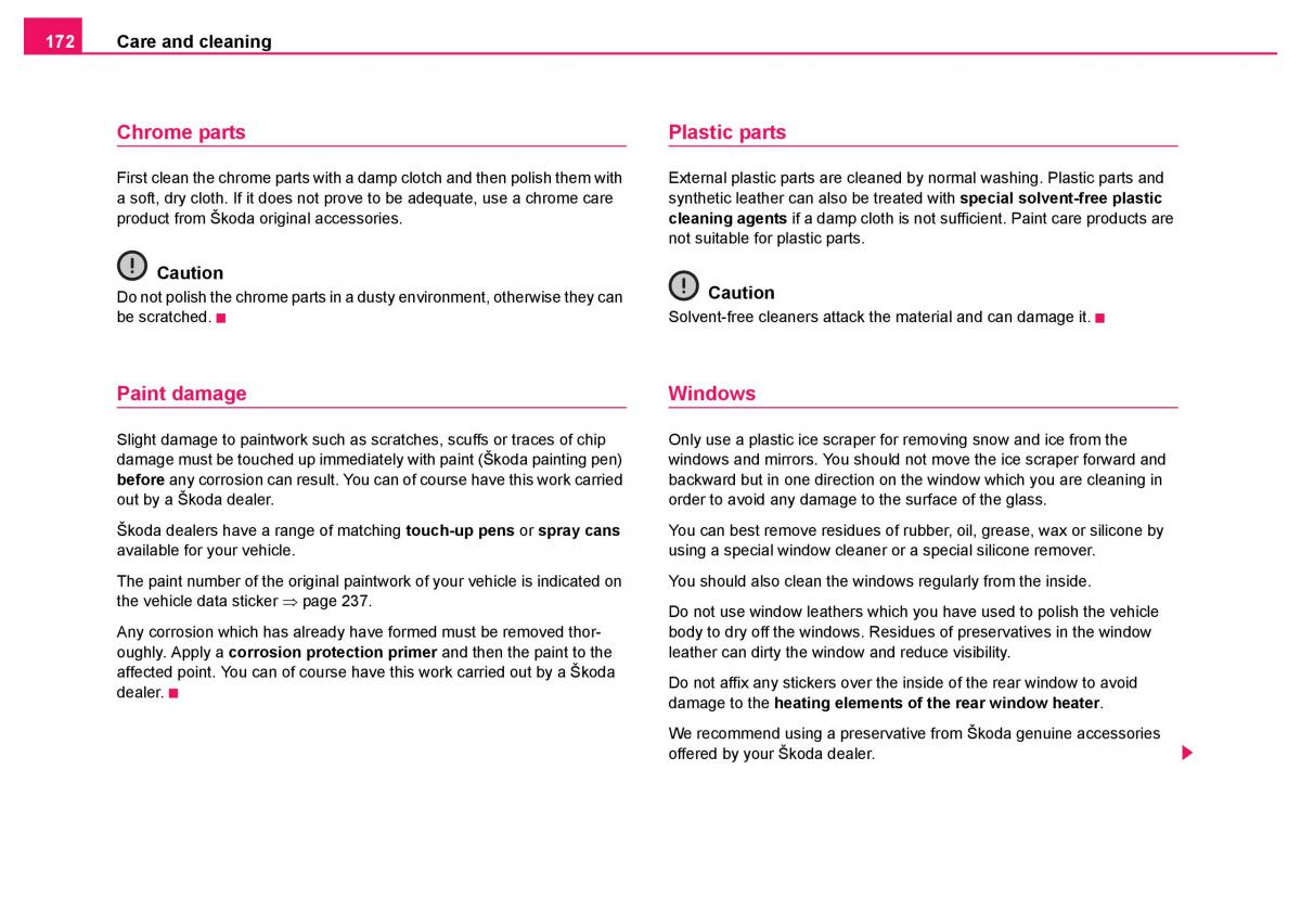 Skoda Fabia I 1 owners manual / page 173